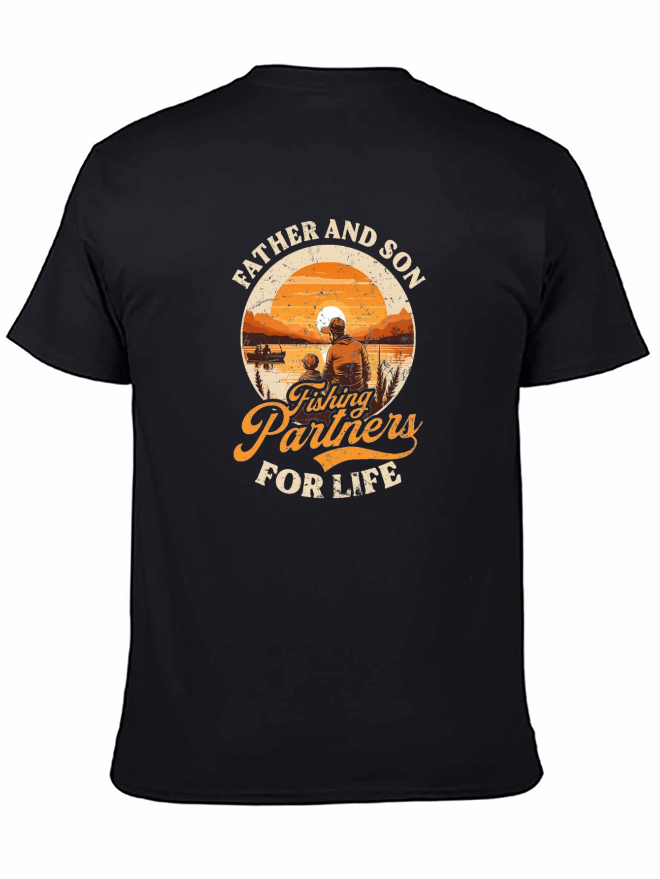 Father & Son Fishing Partners Black T-Shirt