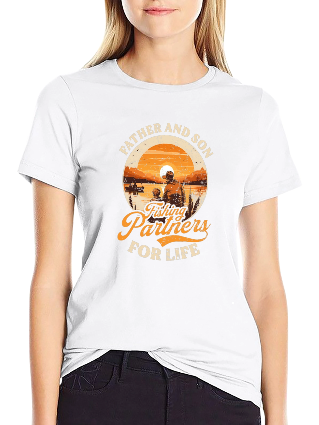 Father & Son Fishing Partners Black T-Shirt