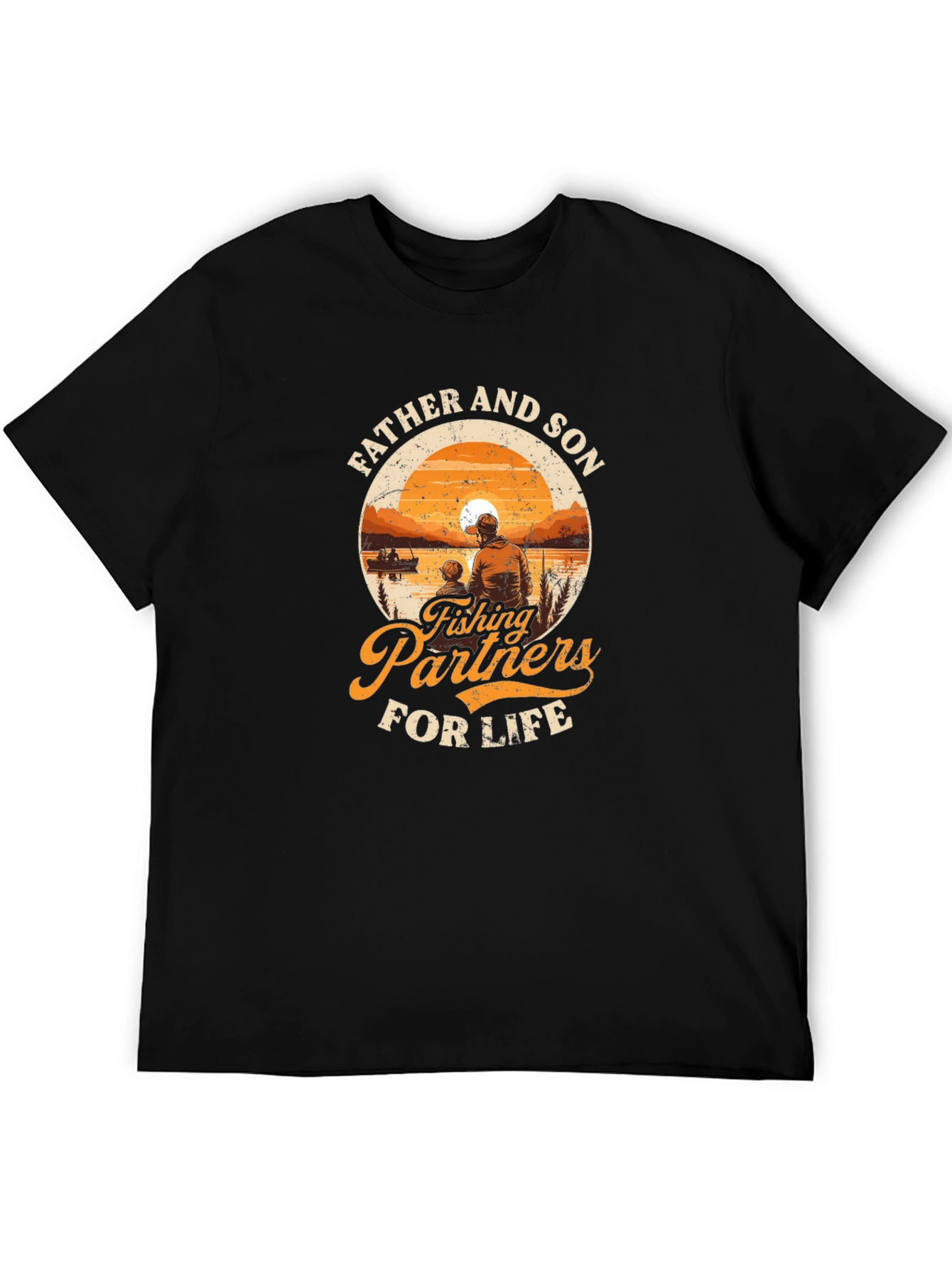 Father & Son Fishing Partners Black T-Shirt