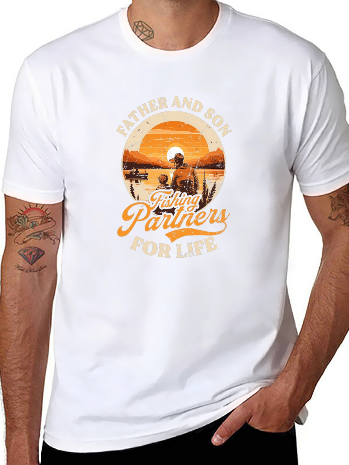 Father & Son Fishing Partners Black T-Shirt