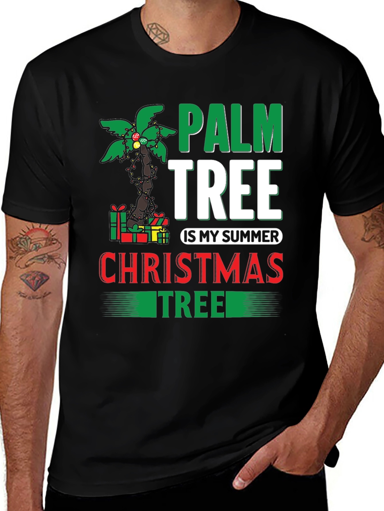 Palm Tree Summer Christmas T-Shirt