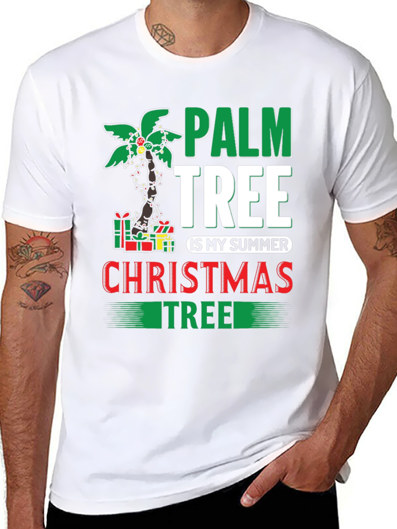 Palm Tree Summer Christmas T-Shirt