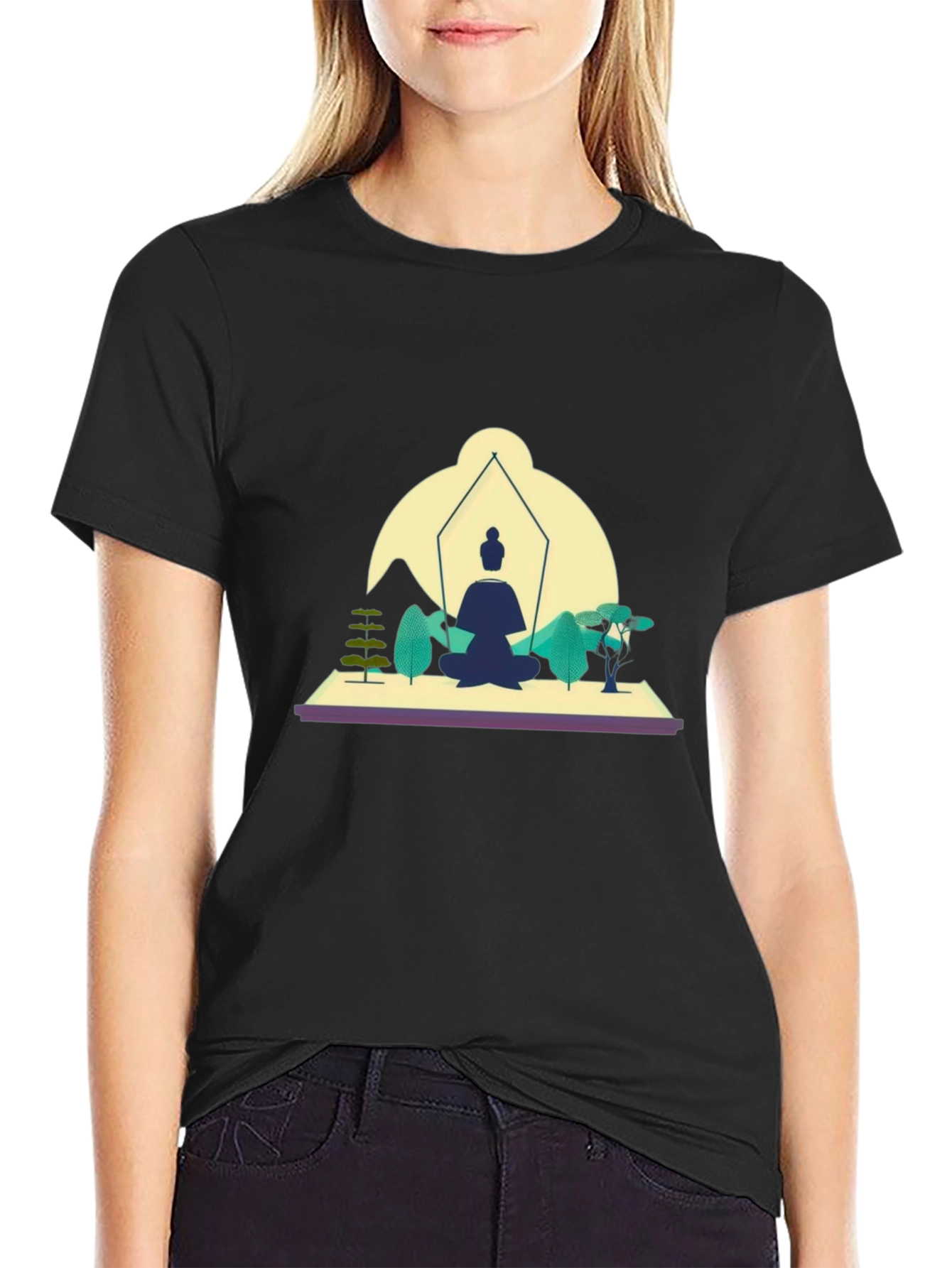 Zen Meditation Black T-Shirt