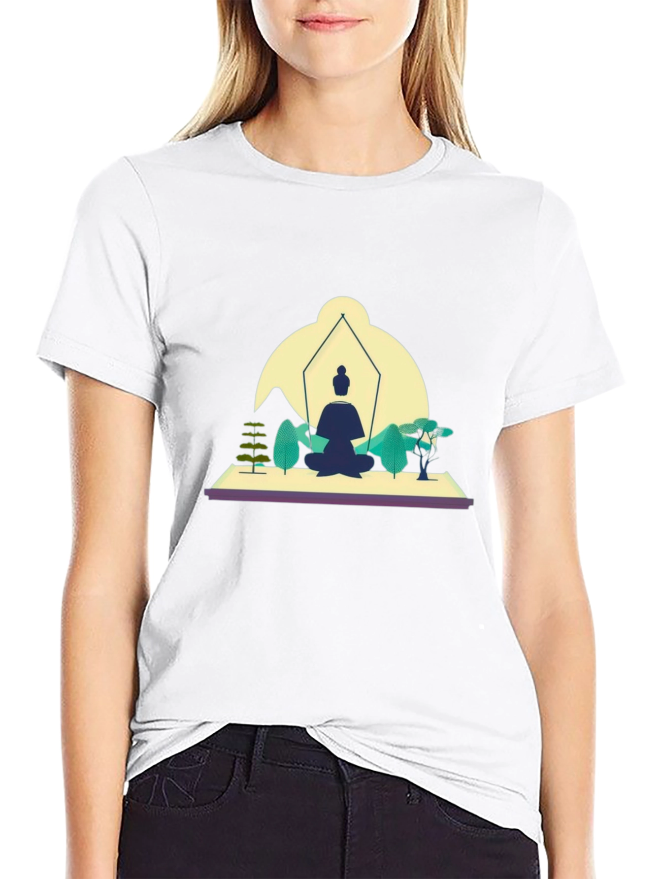 Zen Meditation Black T-Shirt