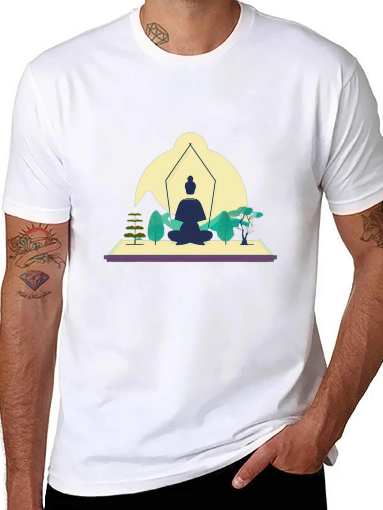 Zen Meditation Black T-Shirt