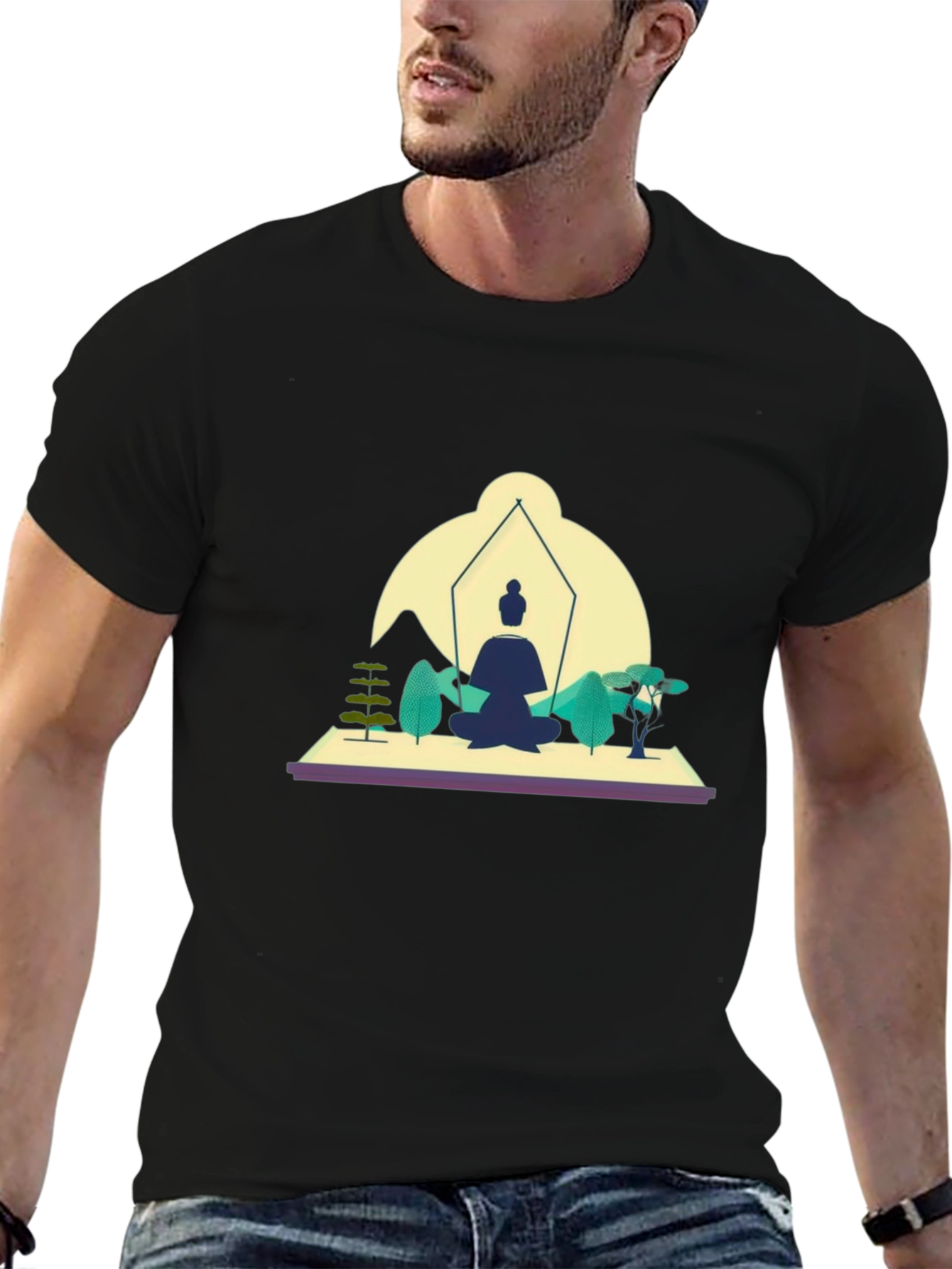 Zen Meditation Black T-Shirt