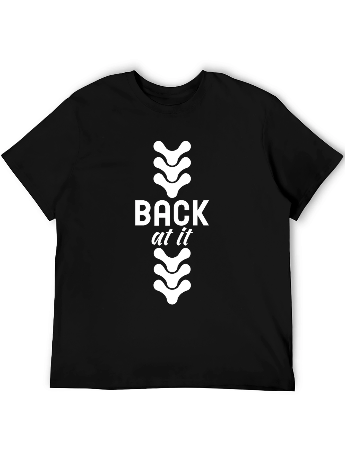 Back At It Spine Design Black T-Shirt