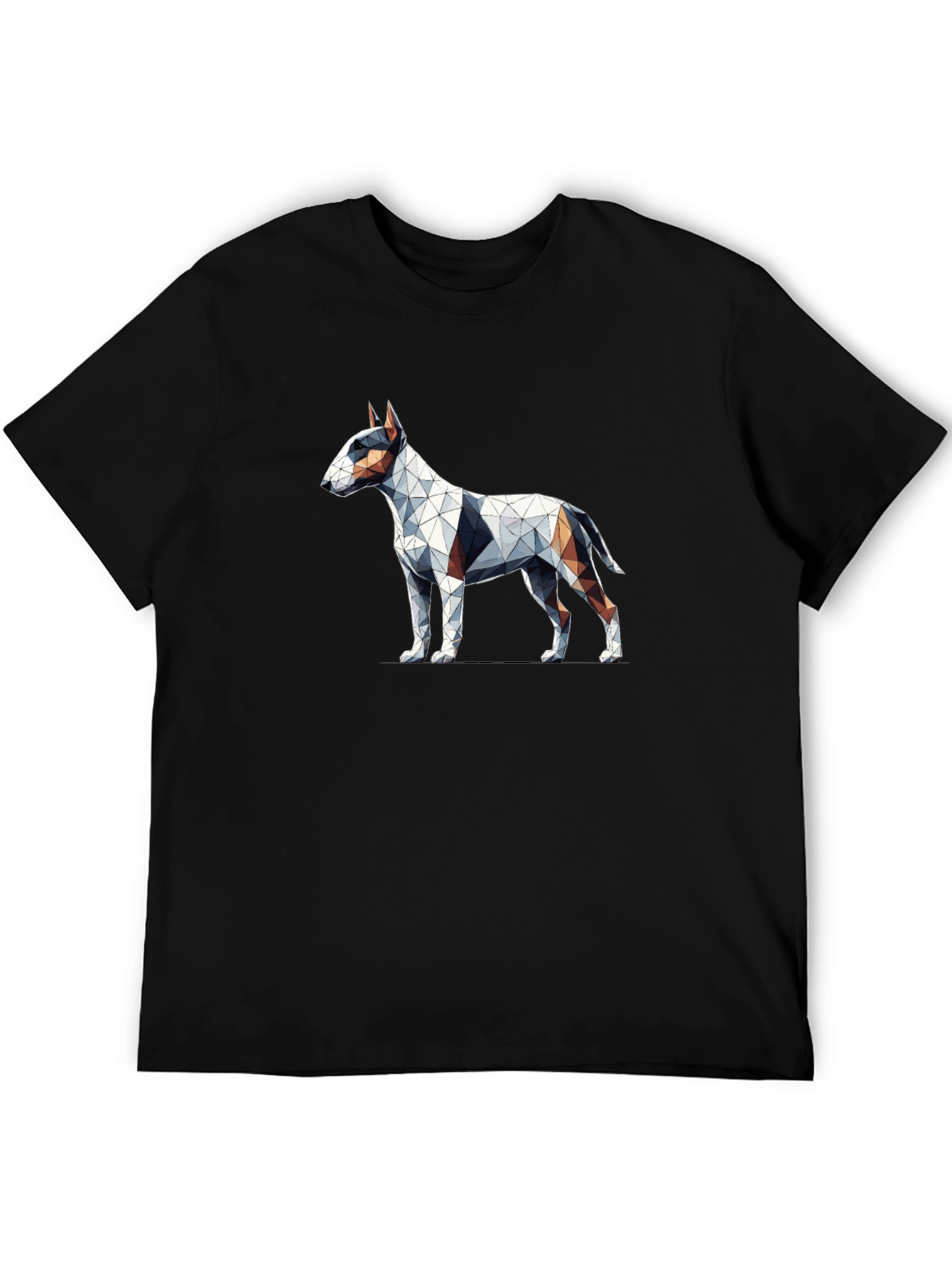 Geometric Bull Terrier Black T-Shirt
