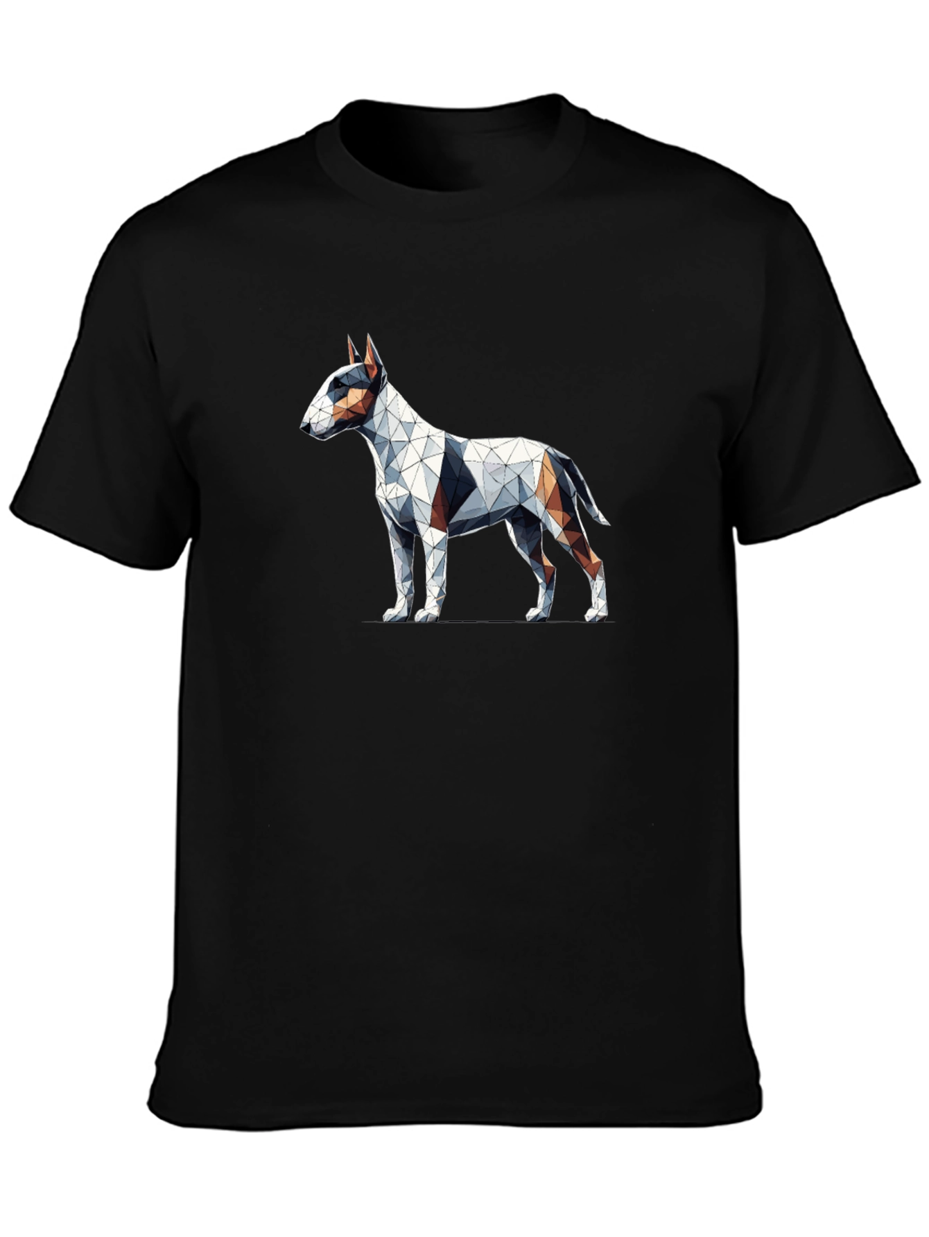 Geometric Bull Terrier Black T-Shirt