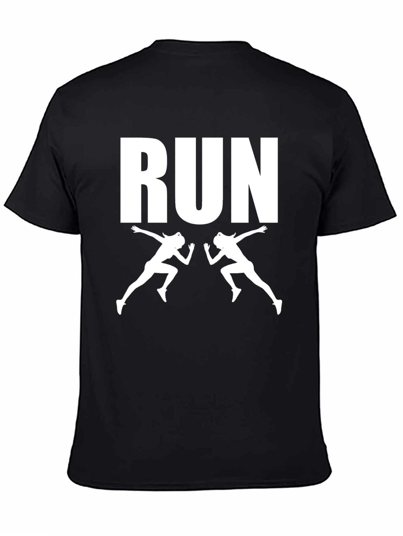 Run Graphic Tee - Black Cotton Running T-Shirt