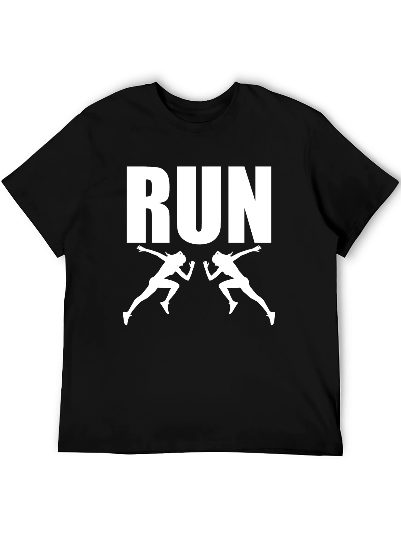 Run Graphic Tee - Black Cotton Running T-Shirt
