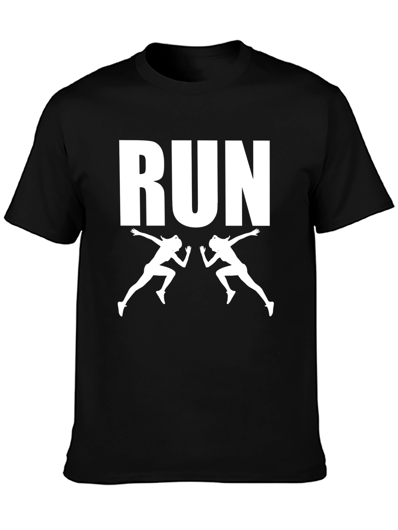Run Graphic Tee - Black Cotton Running T-Shirt