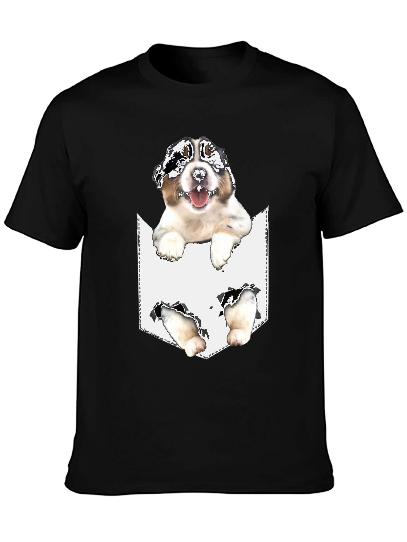 Dog Pocket T-Shirt - Novelty Pet Tee