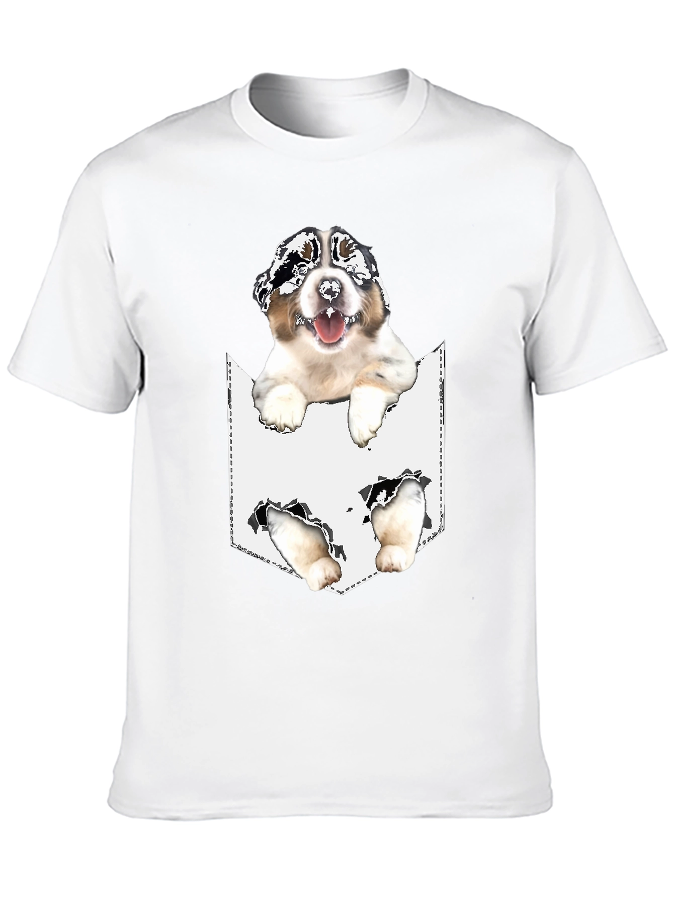 Dog Pocket T-Shirt - Novelty Pet Tee