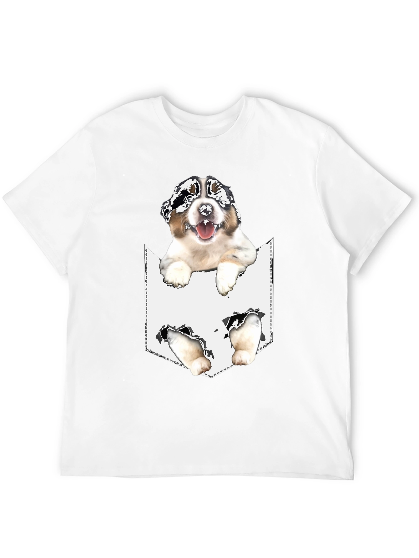 Dog Pocket T-Shirt - Novelty Pet Tee