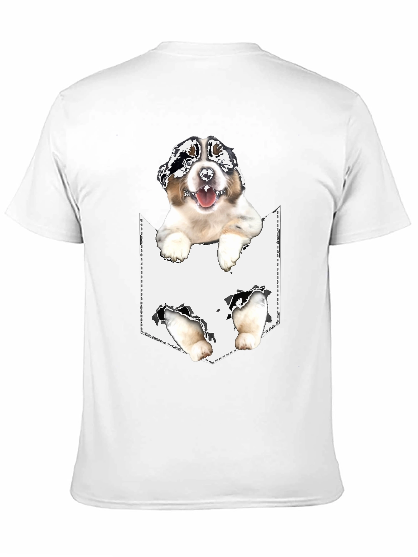 Dog Pocket T-Shirt - Novelty Pet Tee