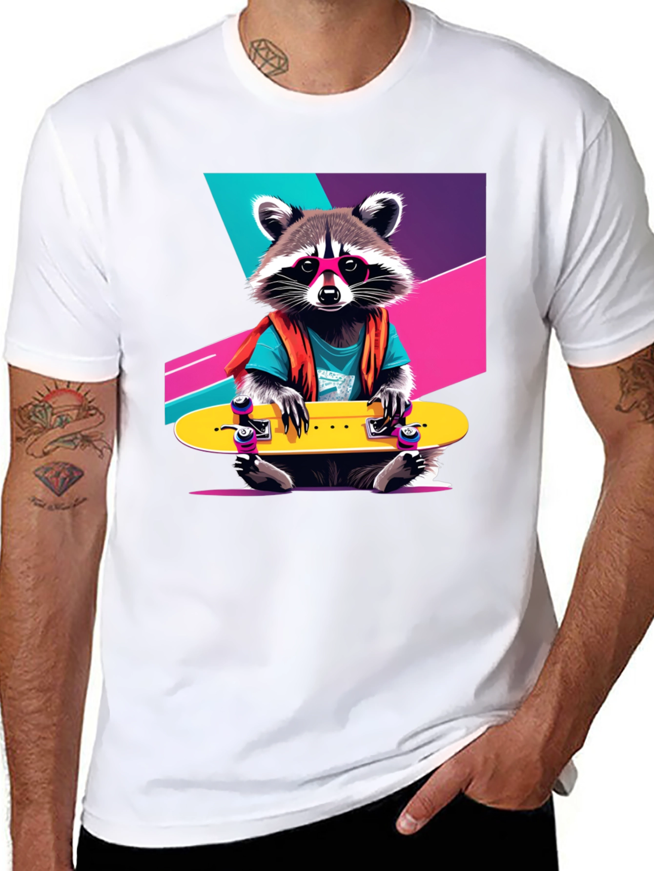 Rad Raccoon Skateboard T-Shirt