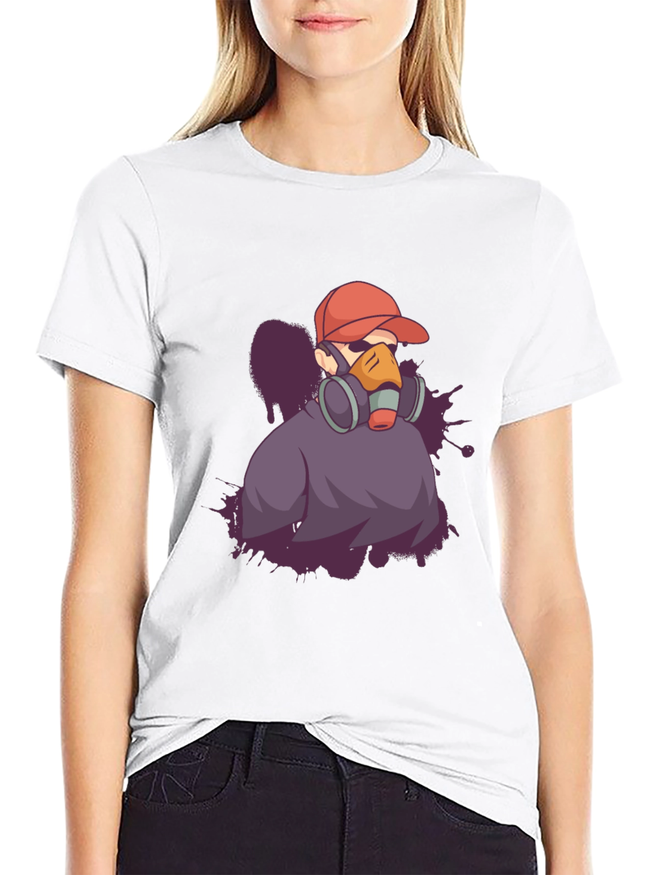 Urban Style Graphic Tee - Gas Mask Artist