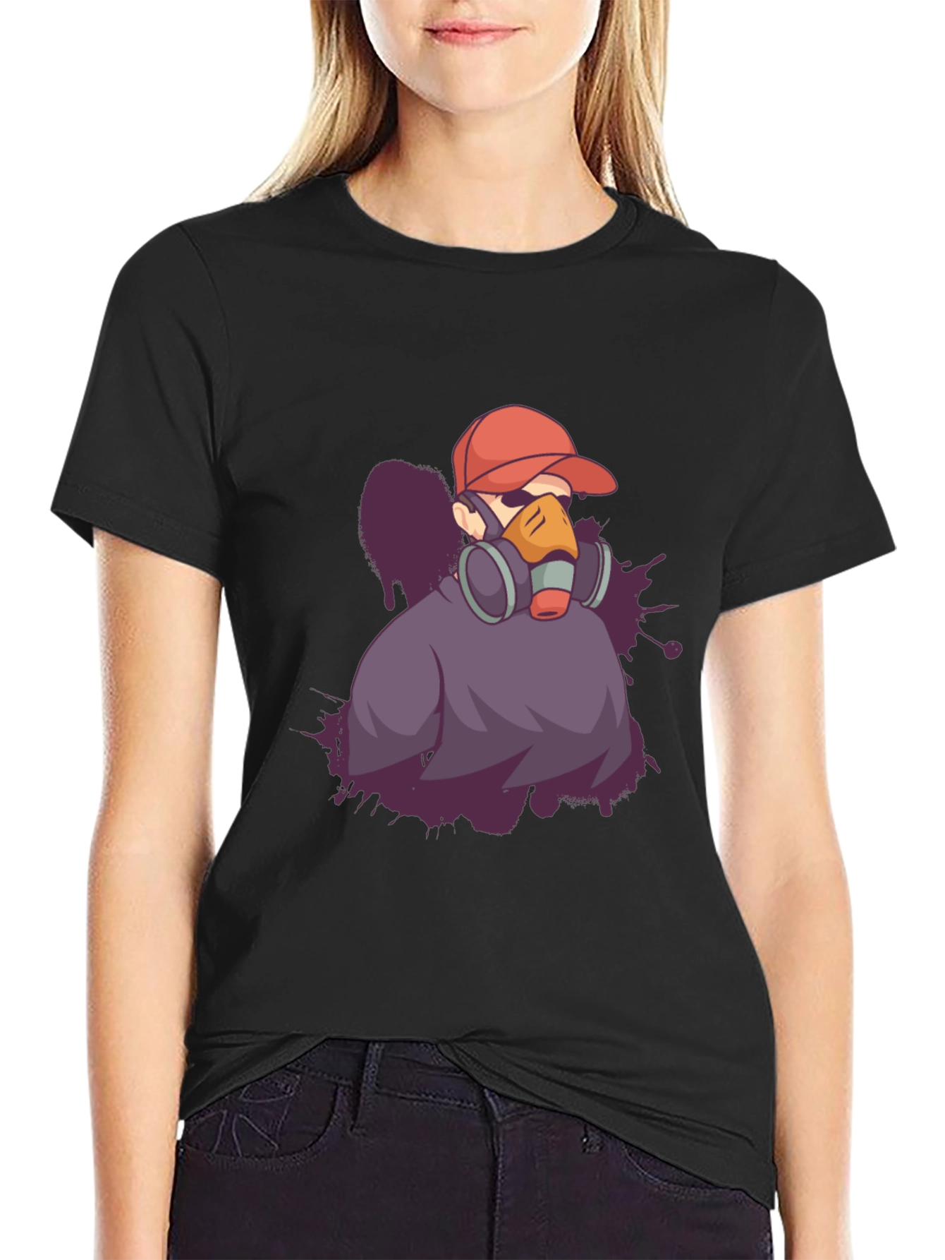 Urban Style Graphic Tee - Gas Mask Artist