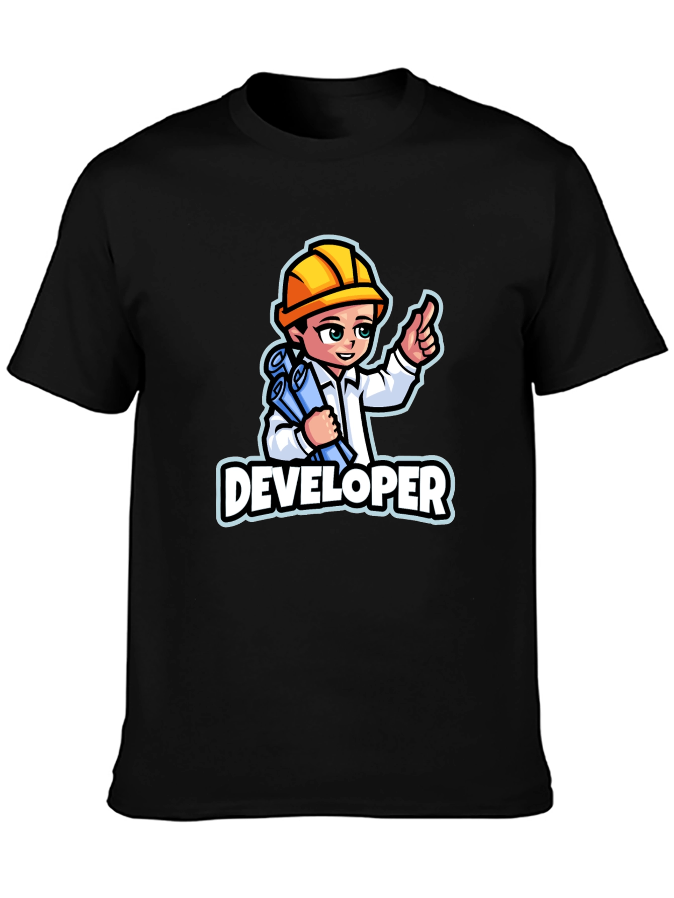 Developer Cartoon Graphic T-Shirt - Soft Cotton Blend