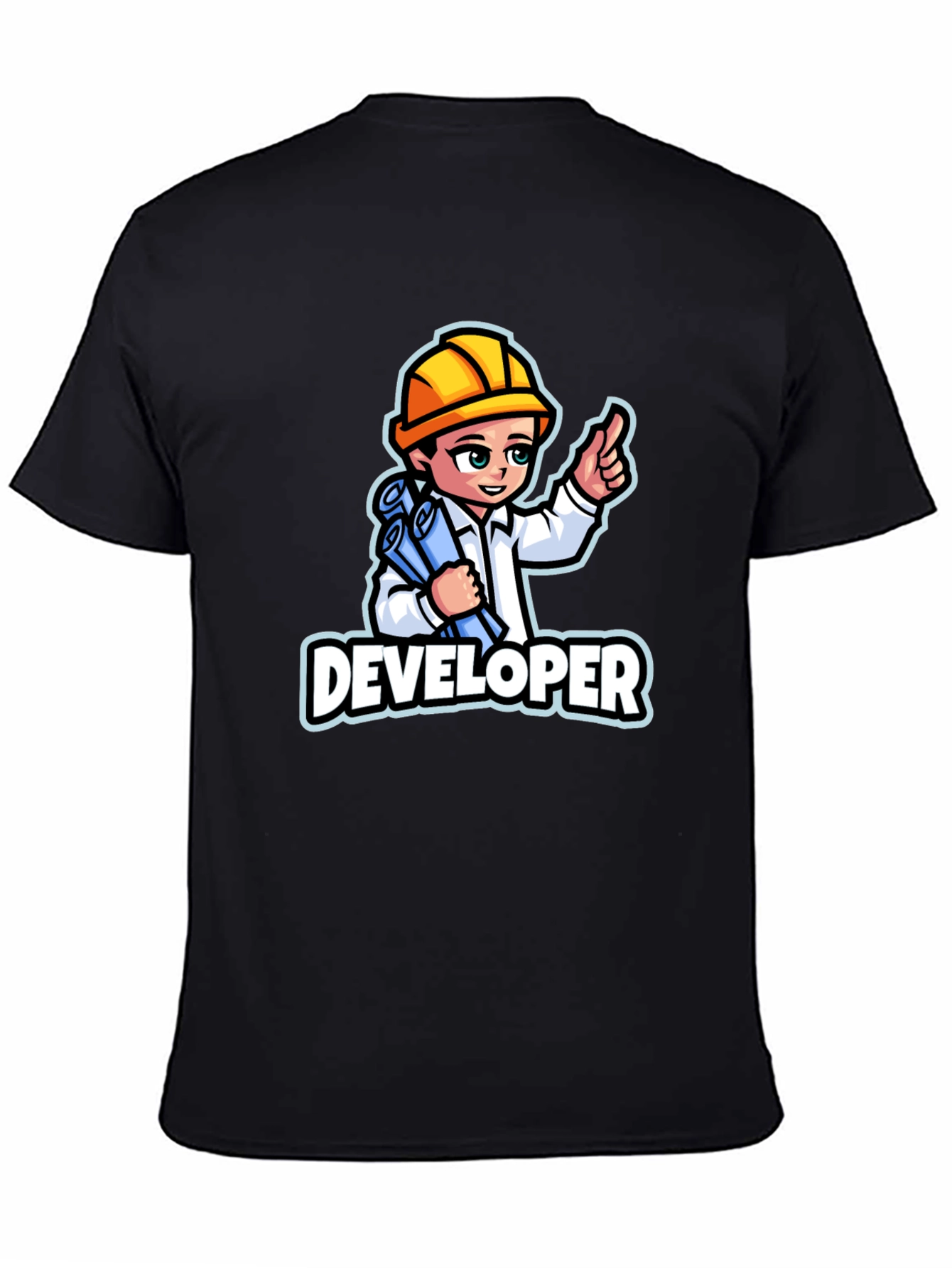 Developer Cartoon Graphic T-Shirt - Soft Cotton Blend