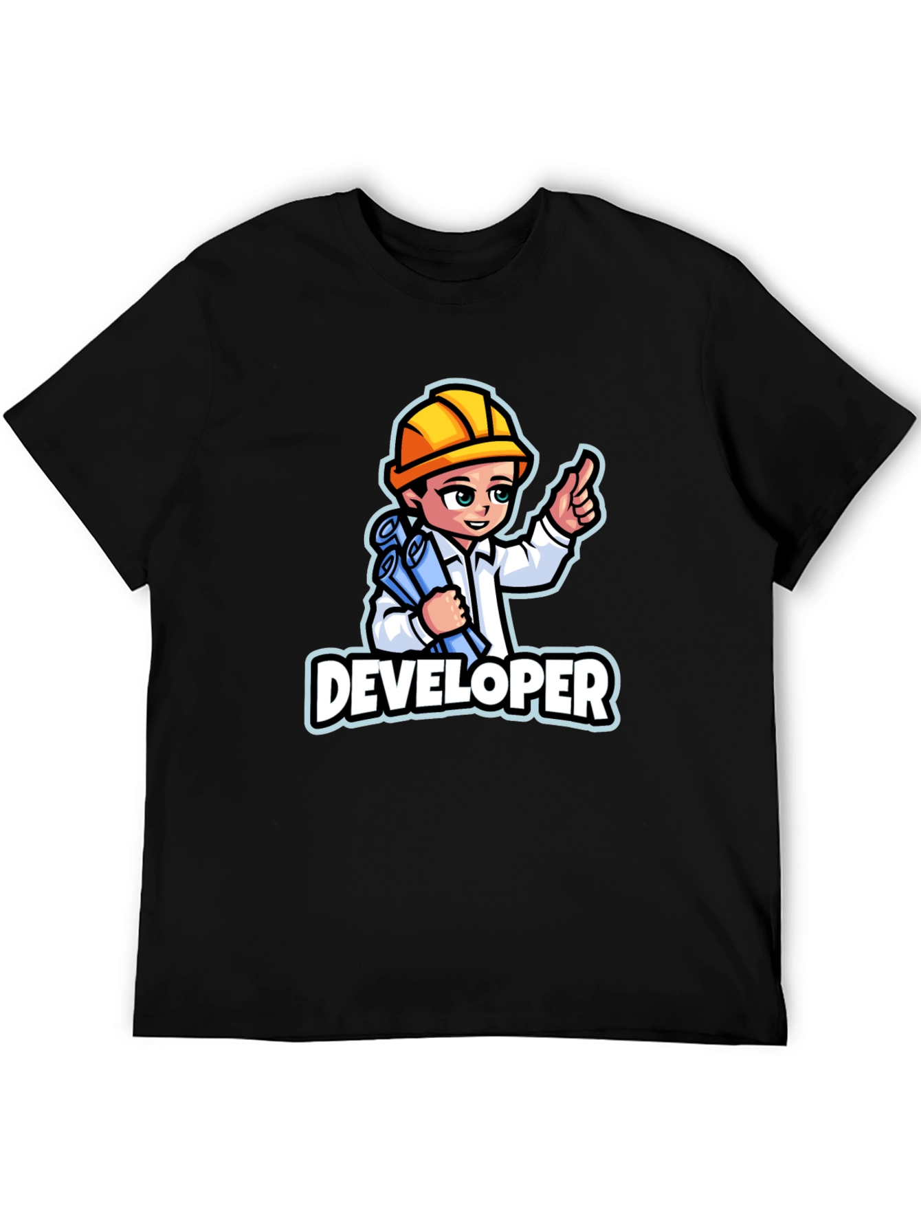 Developer Cartoon Graphic T-Shirt - Soft Cotton Blend