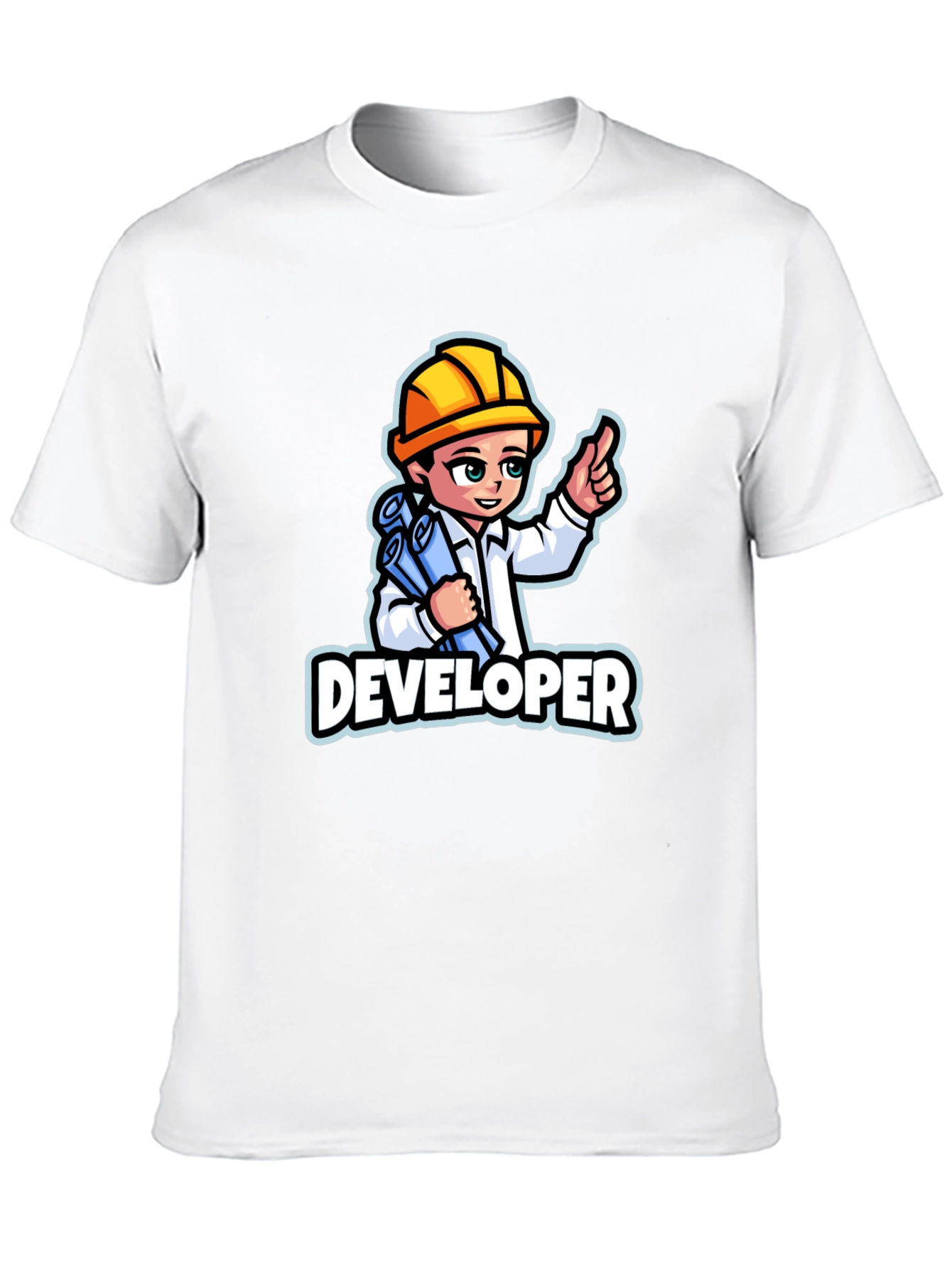 Developer Cartoon Graphic T-Shirt - Soft Cotton Blend