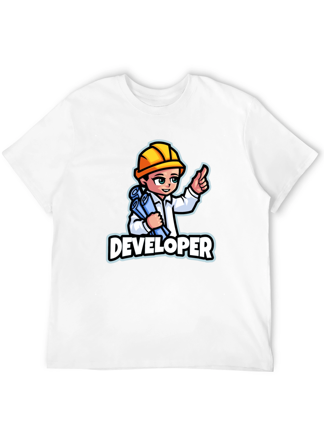 Developer Cartoon Graphic T-Shirt - Soft Cotton Blend