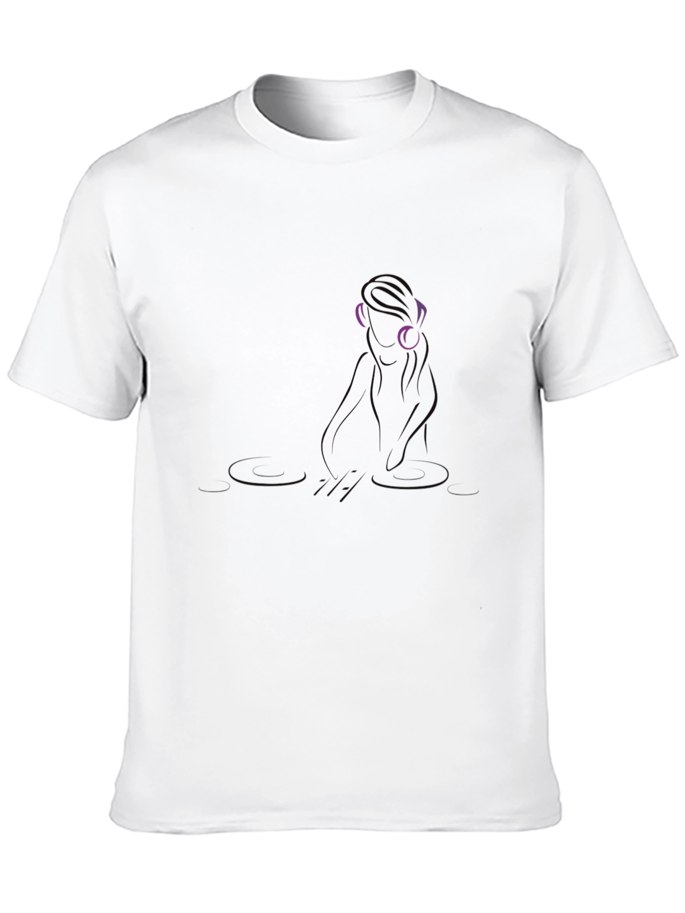 Mens Black Graphic Tee - DJ Girl