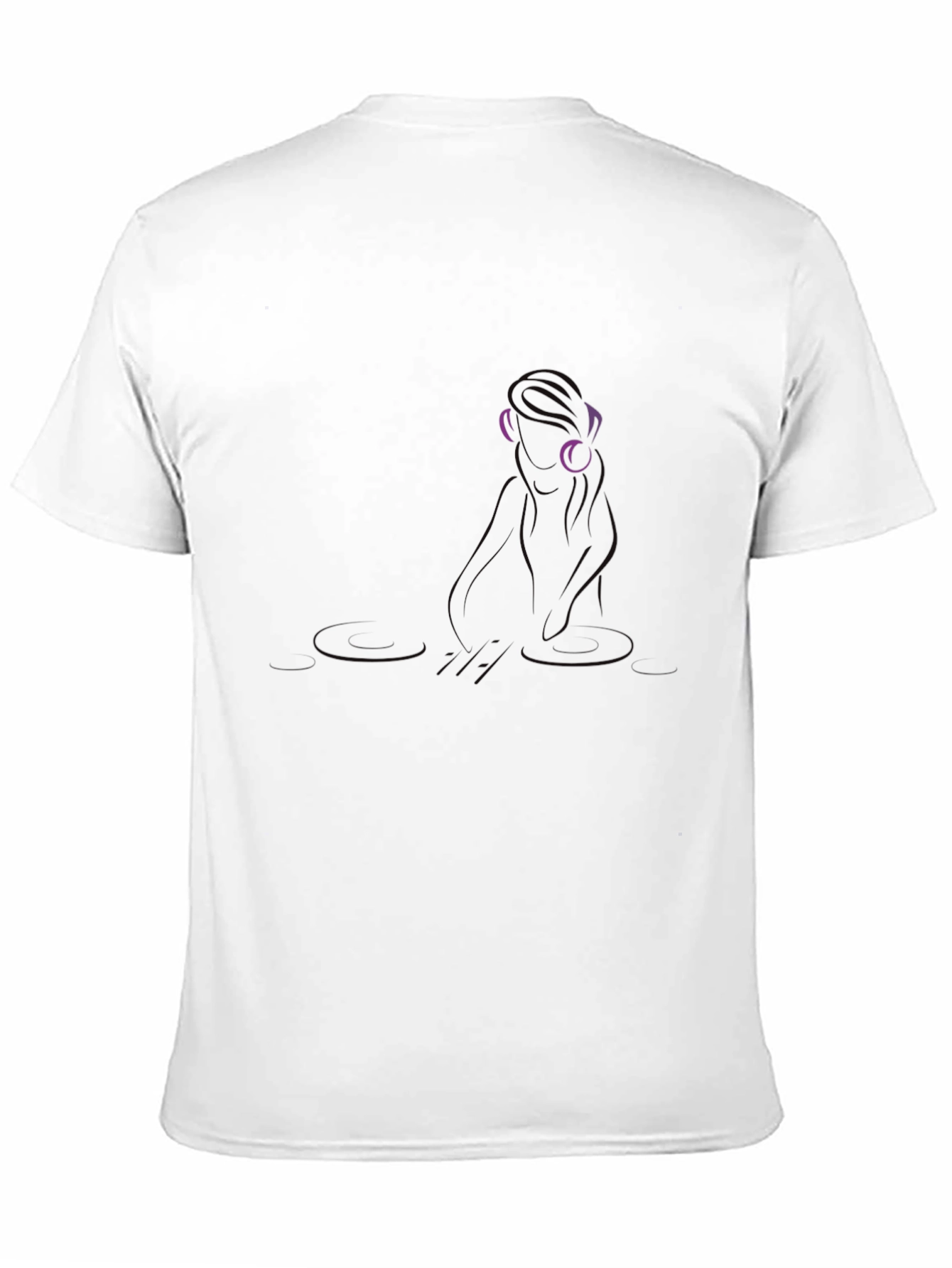 Mens Black Graphic Tee - DJ Girl