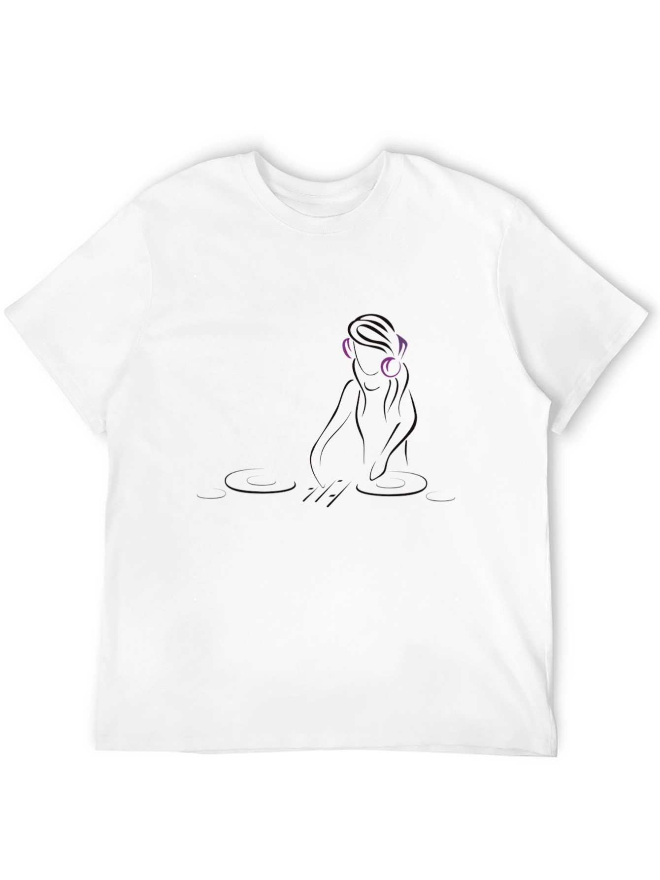 Mens Black Graphic Tee - DJ Girl