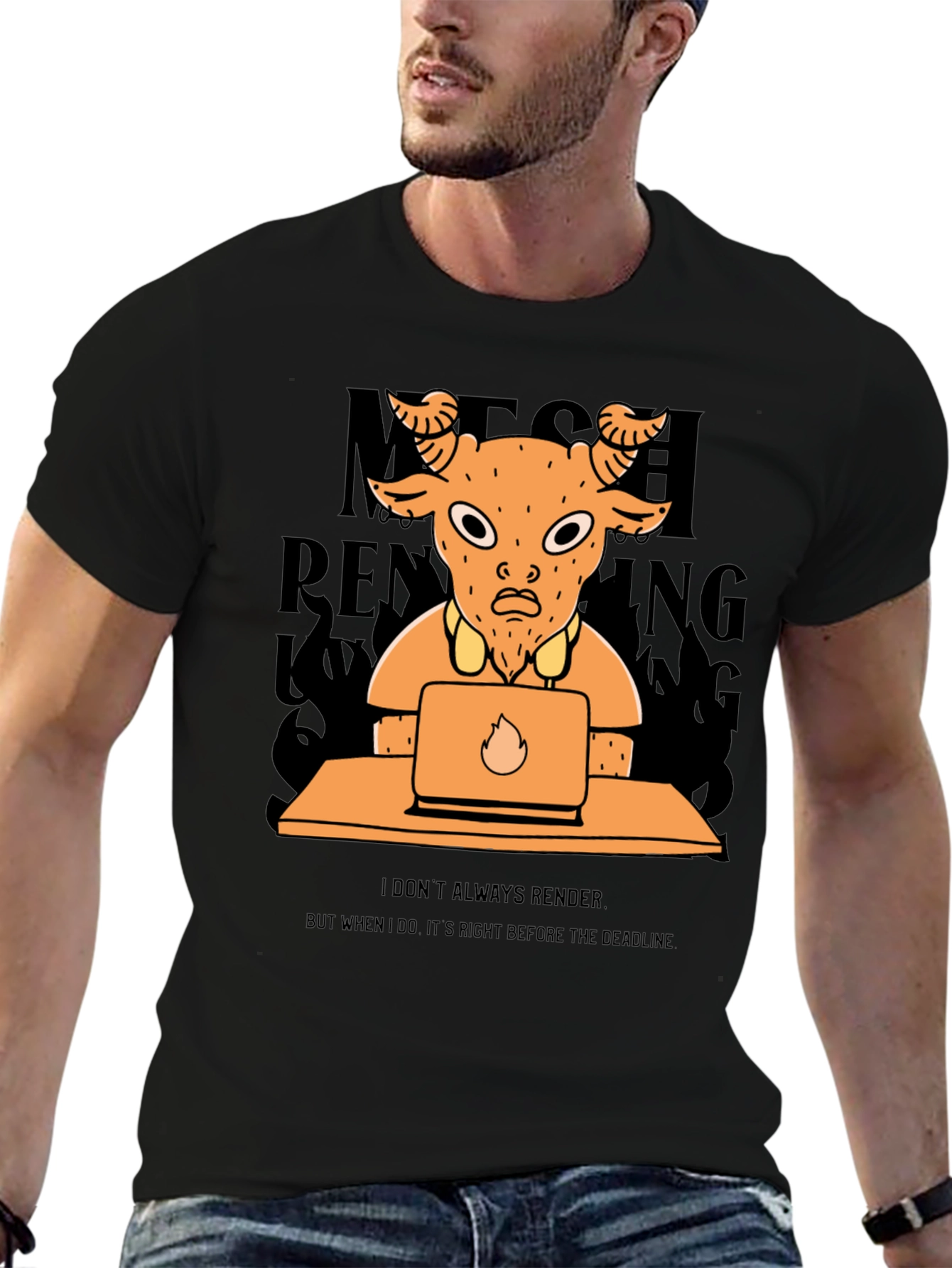 Funny Render Goat T-Shirt - Deadline Design