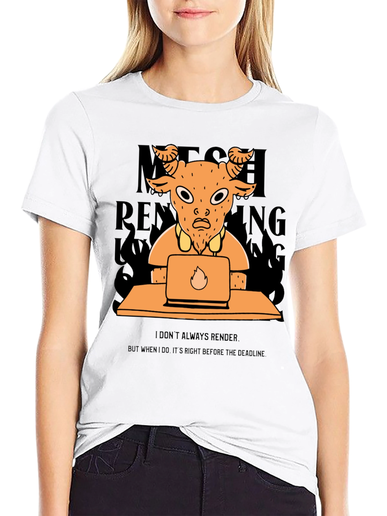 Funny Render Goat T-Shirt - Deadline Design