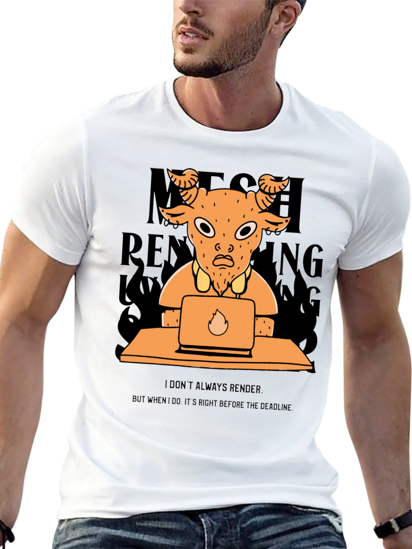 Funny Render Goat T-Shirt - Deadline Design