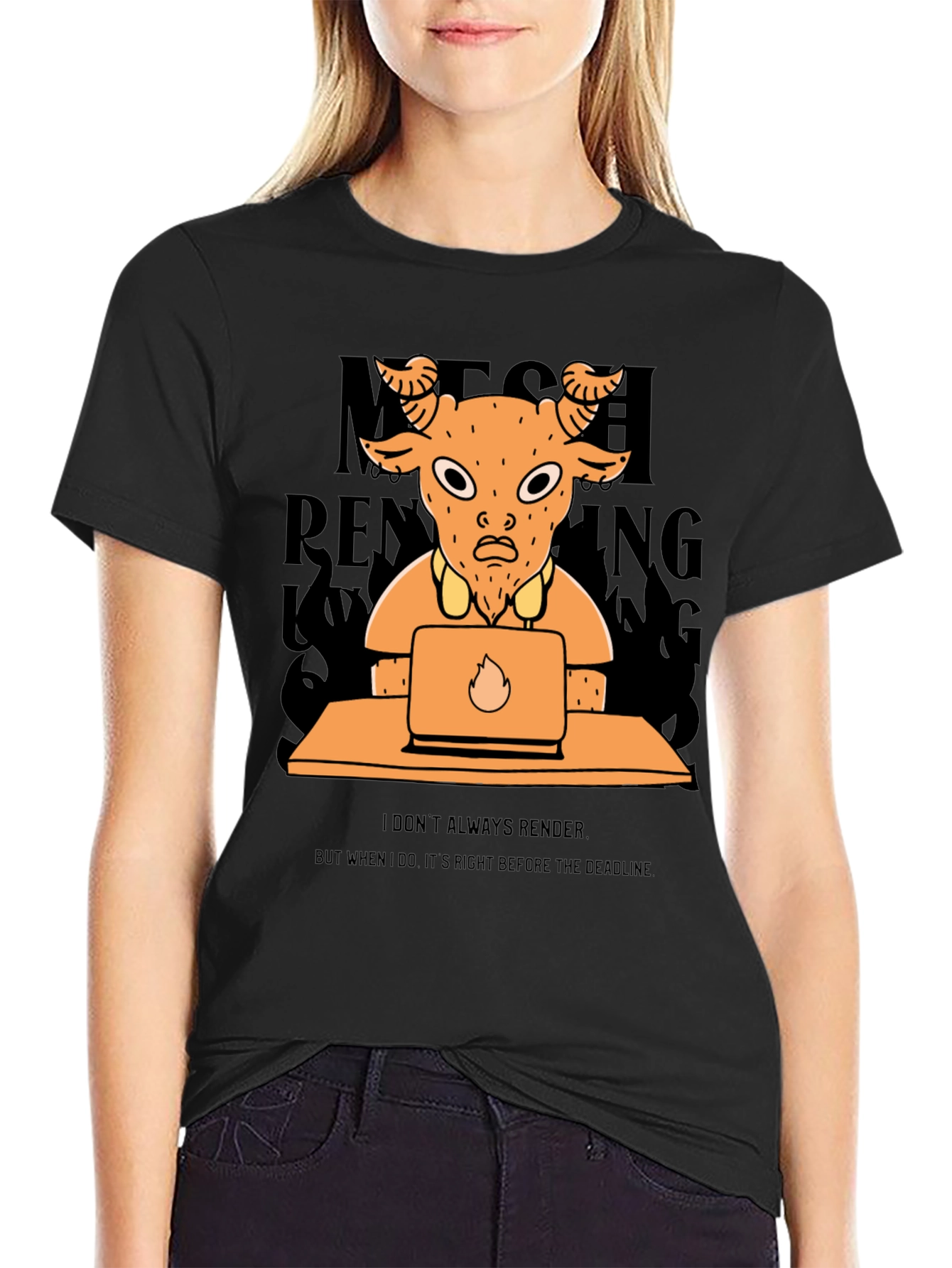Funny Render Goat T-Shirt - Deadline Design
