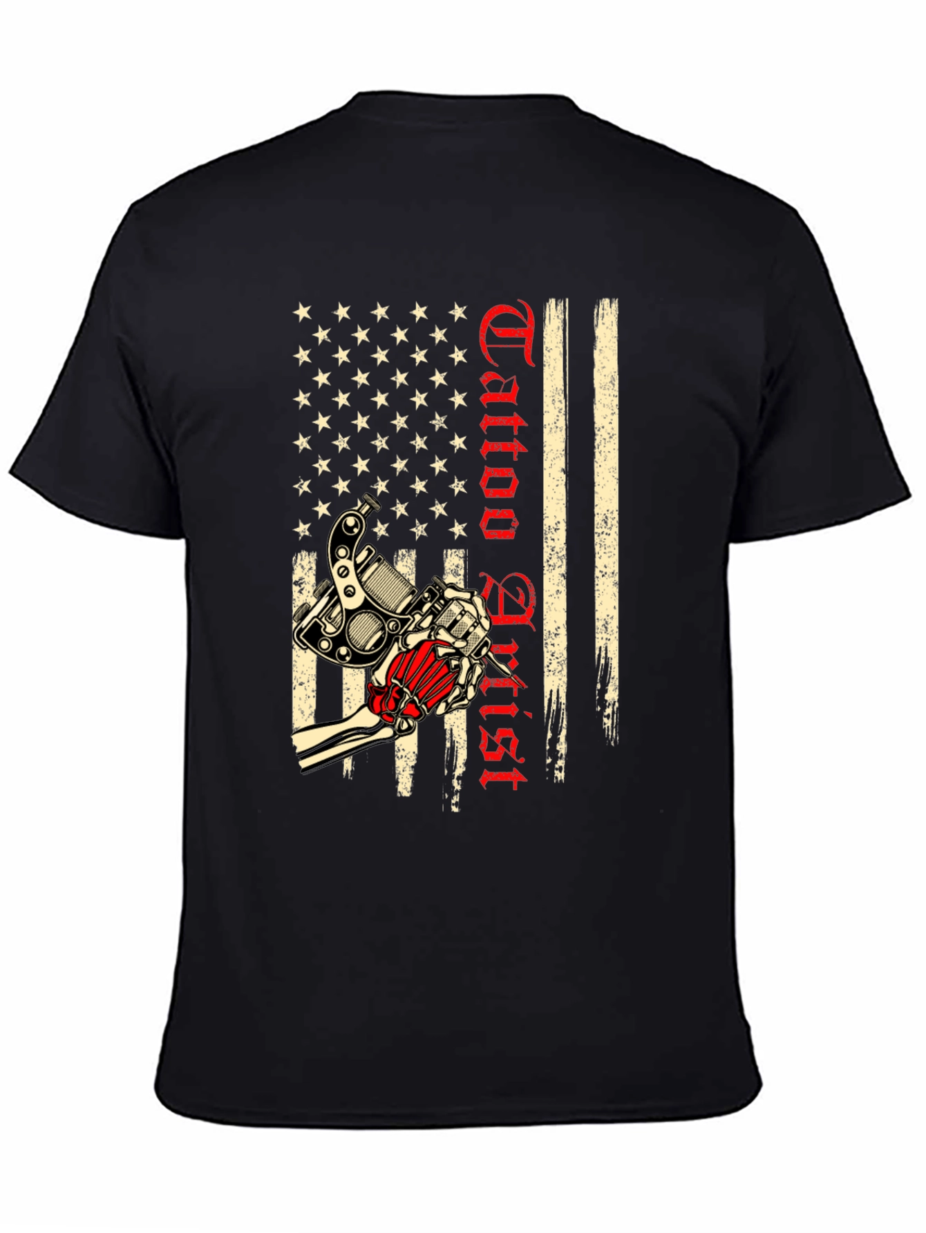 Tattoo Artist USA Flag Graphic T-Shirt