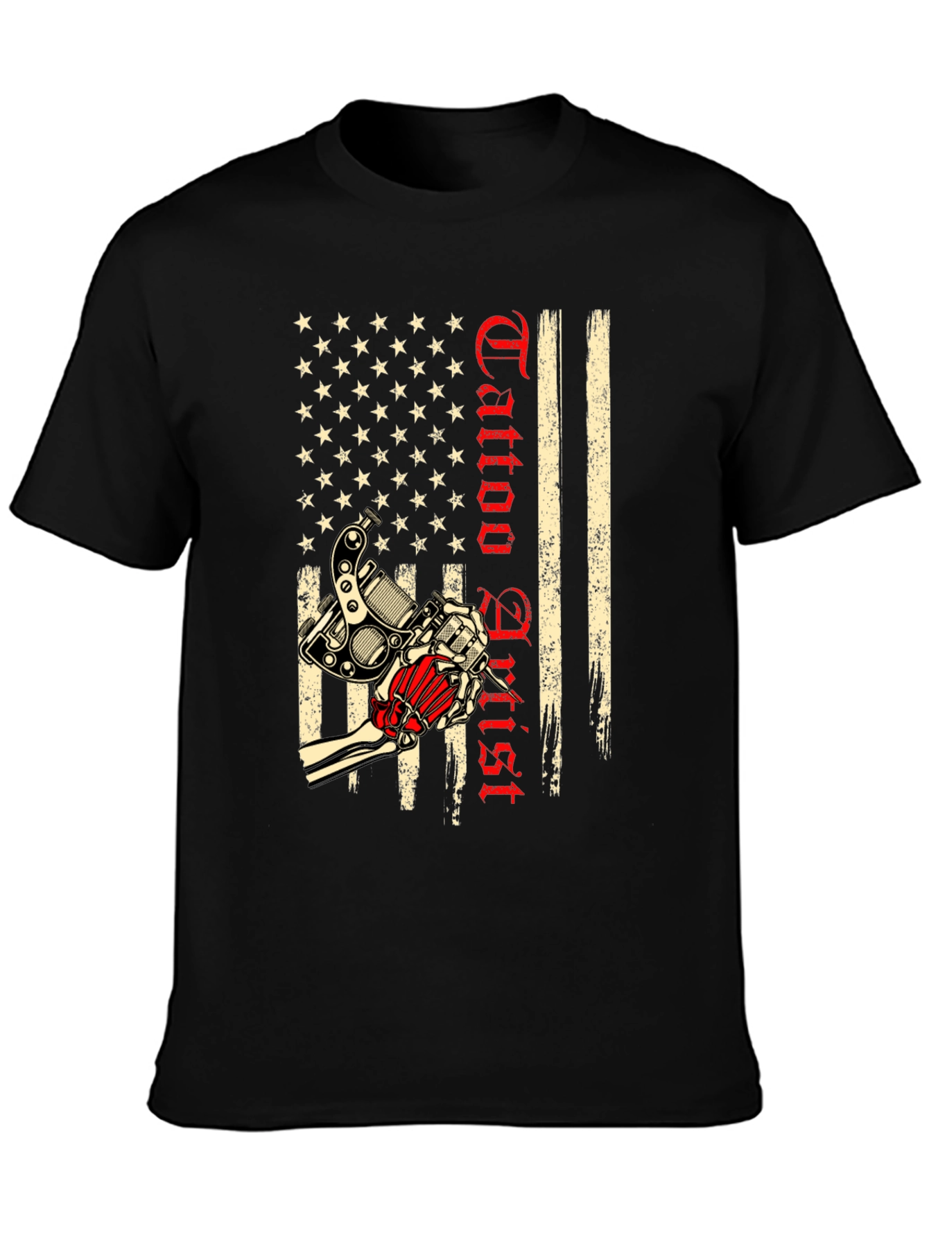 Tattoo Artist USA Flag Graphic T-Shirt