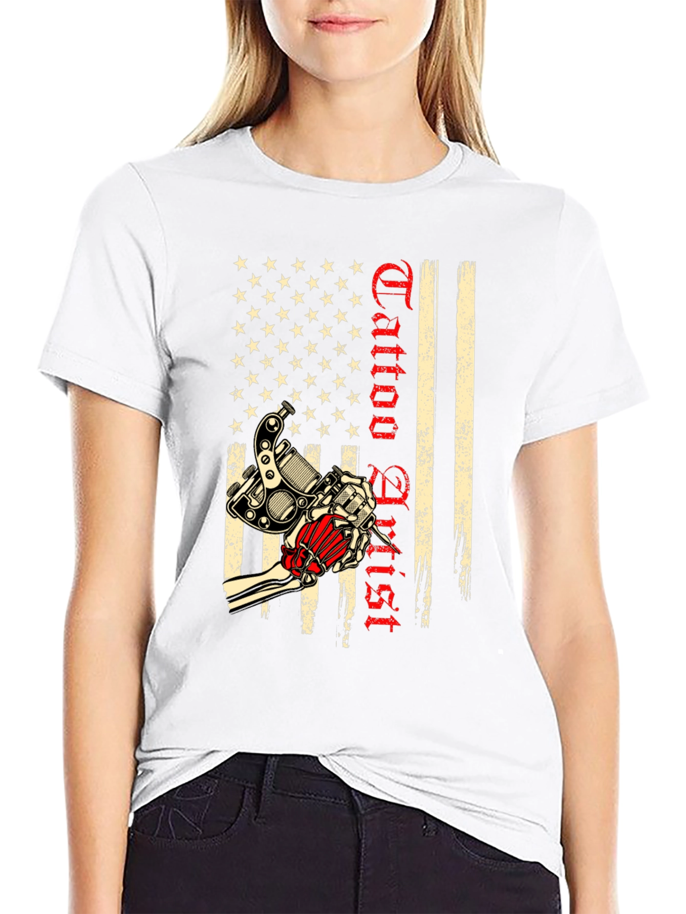 Tattoo Artist USA Flag Graphic T-Shirt
