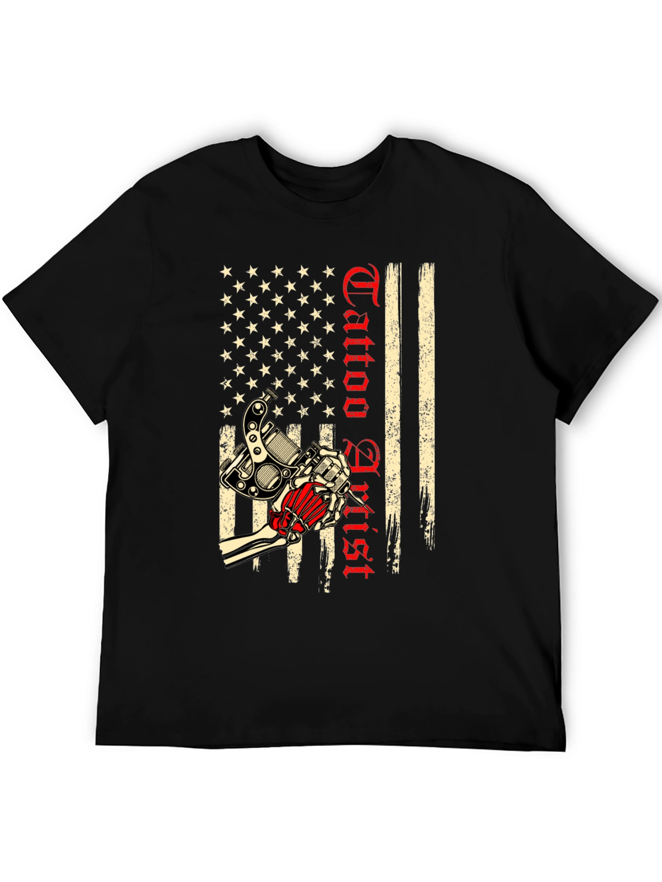 Tattoo Artist USA Flag Graphic T-Shirt