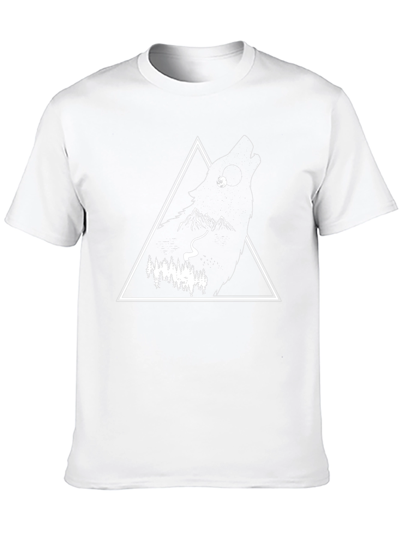 Mens Black Wolf Graphic Tee - Nature Inspired Design