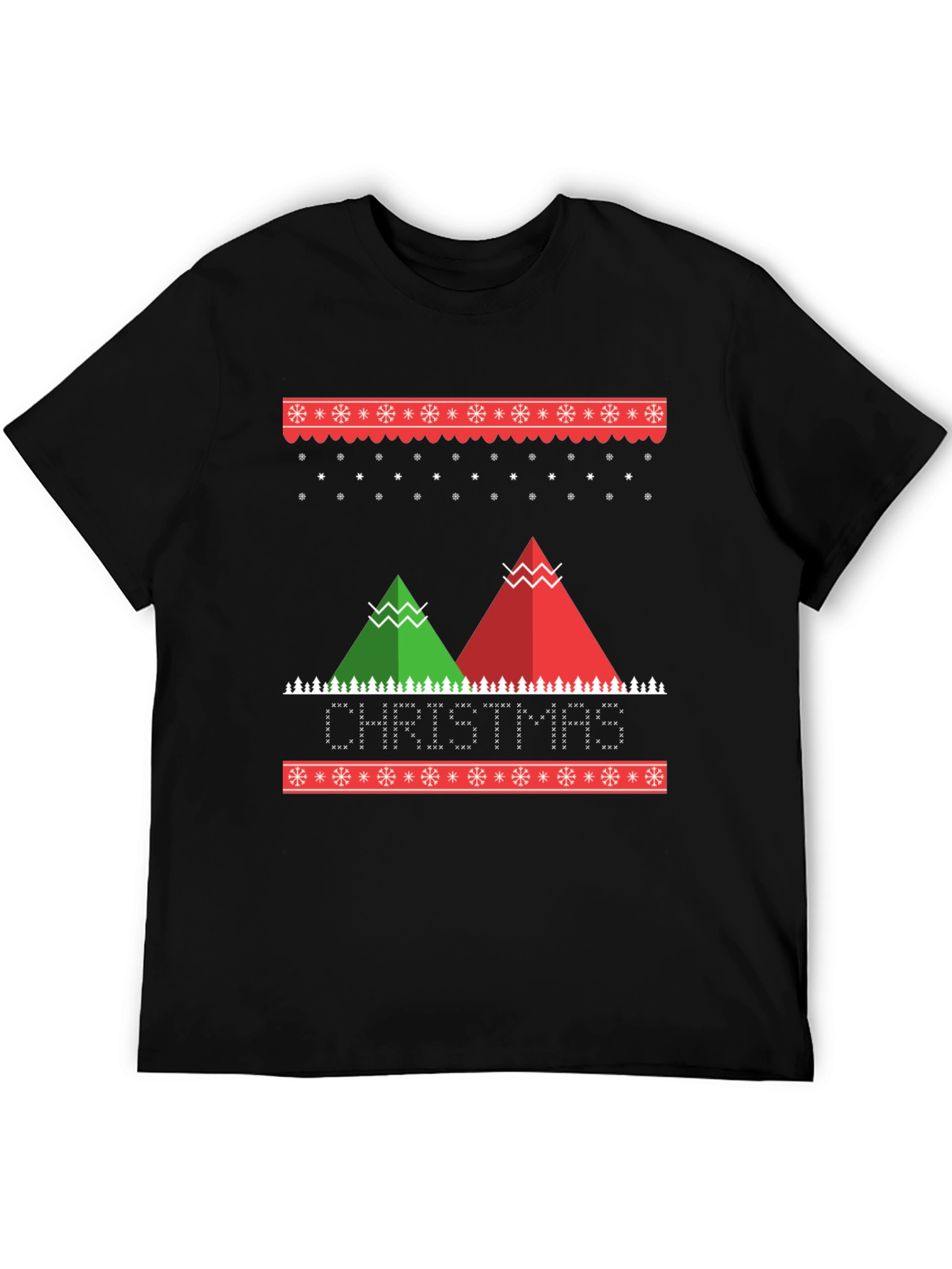 Christmas Holiday Graphic Print Crew Neck T-Shirt