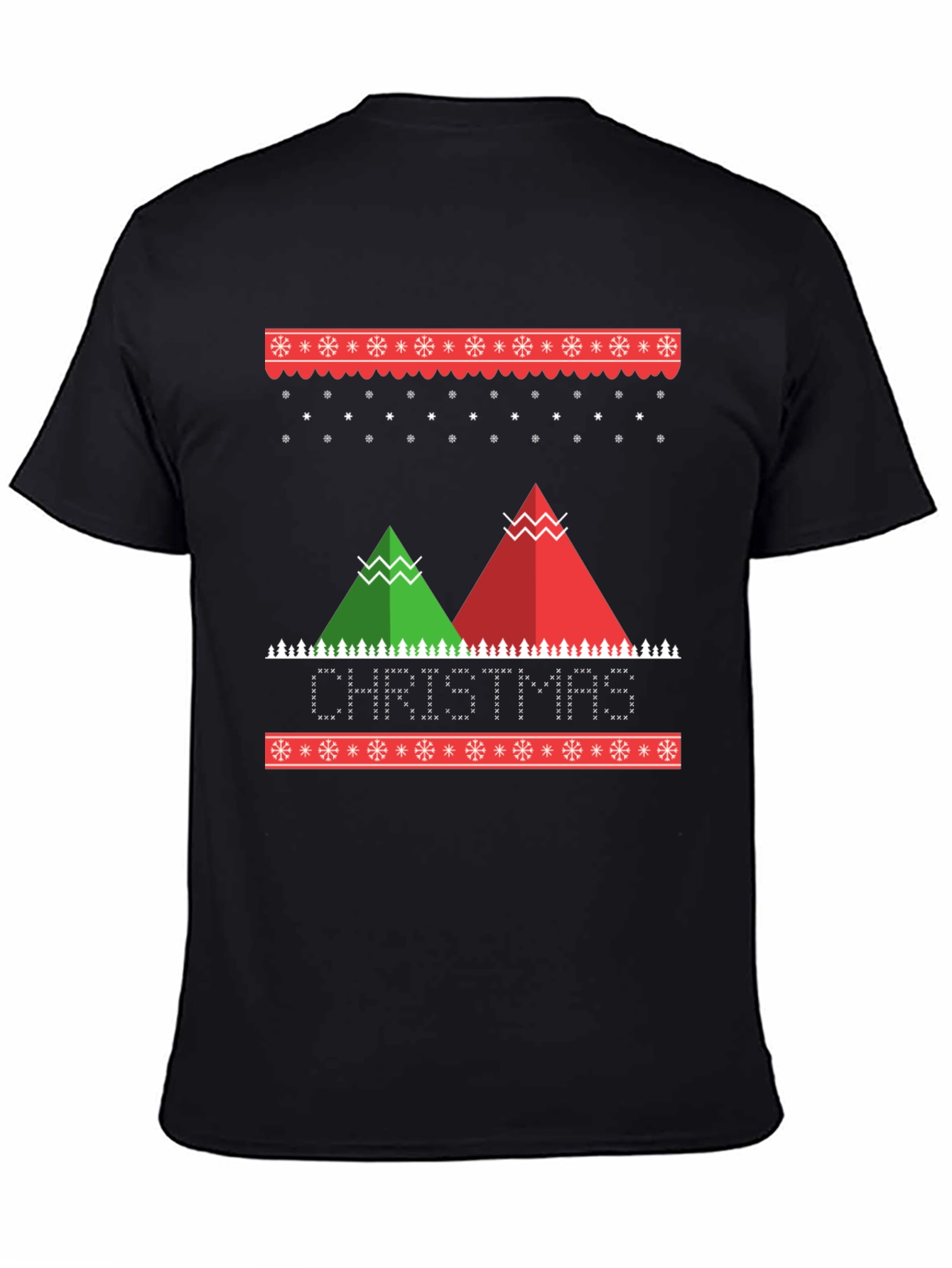 Christmas Holiday Graphic Print Crew Neck T-Shirt