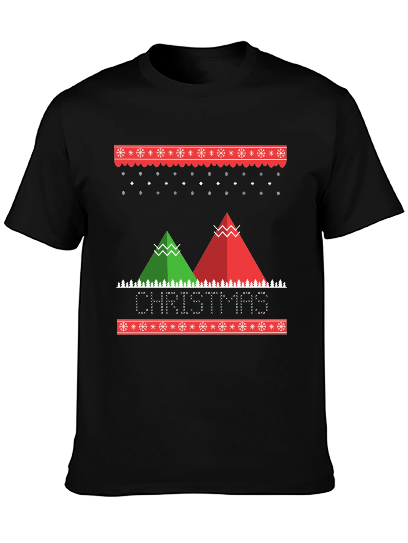 Christmas Holiday Graphic Print Crew Neck T-Shirt