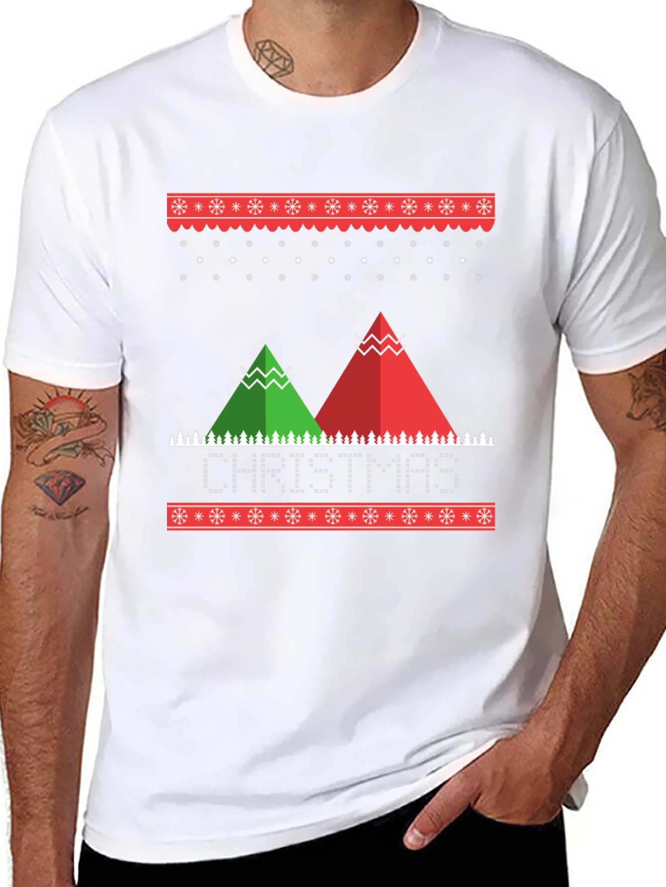 Christmas Holiday Graphic Print Crew Neck T-Shirt
