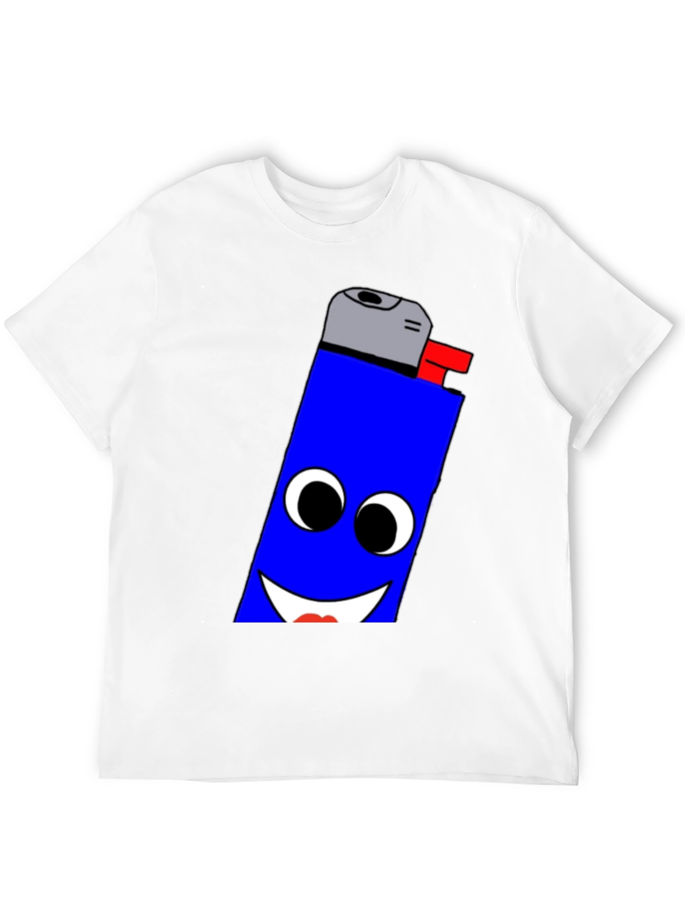 Funny Lighter Face Graphic Black T-Shirt