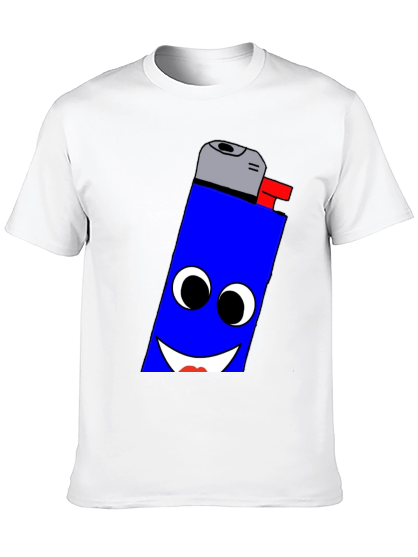 Funny Lighter Face Graphic Black T-Shirt