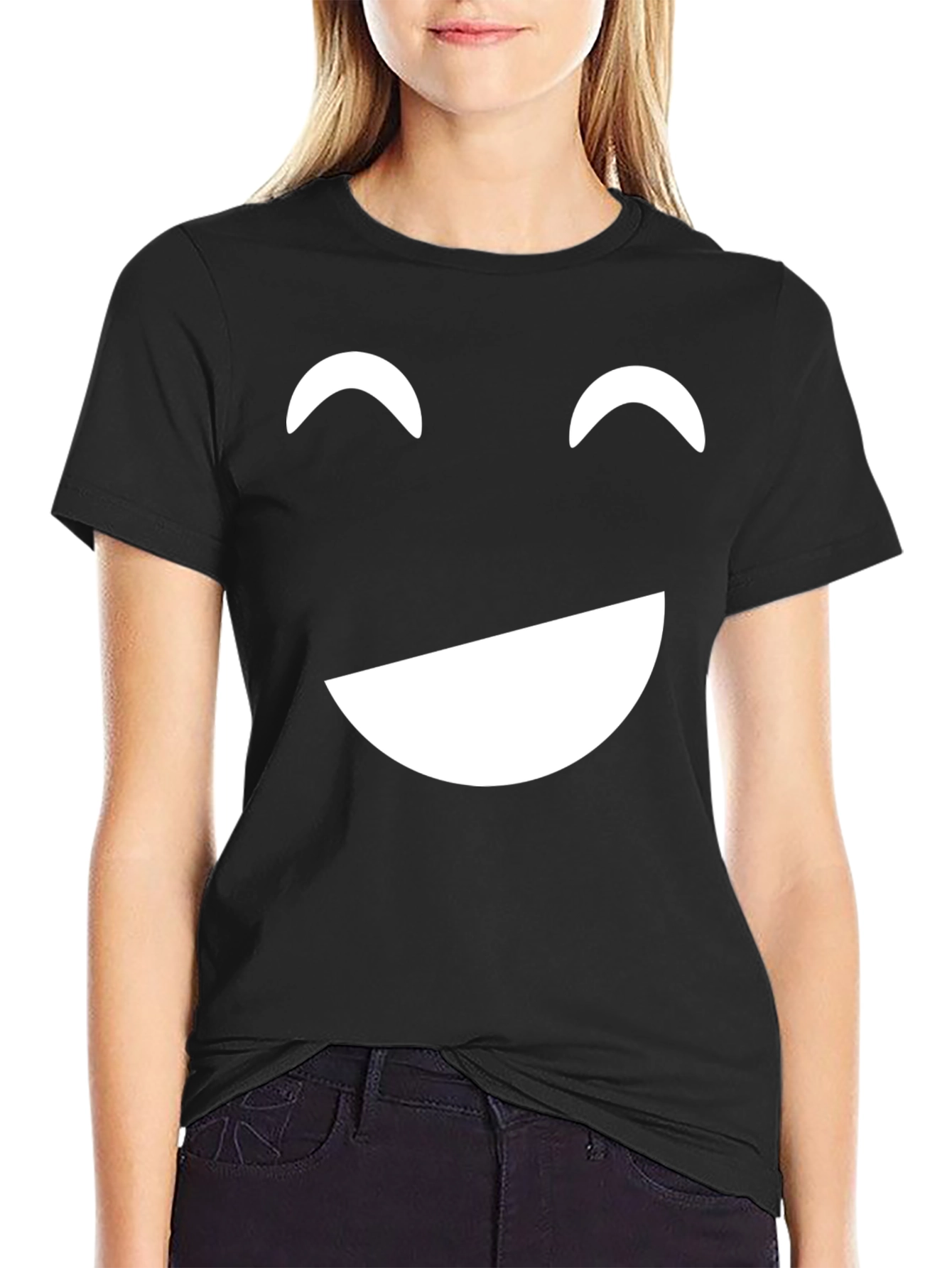 Happy Face Graphic Tee - Unisex Black T-Shirt