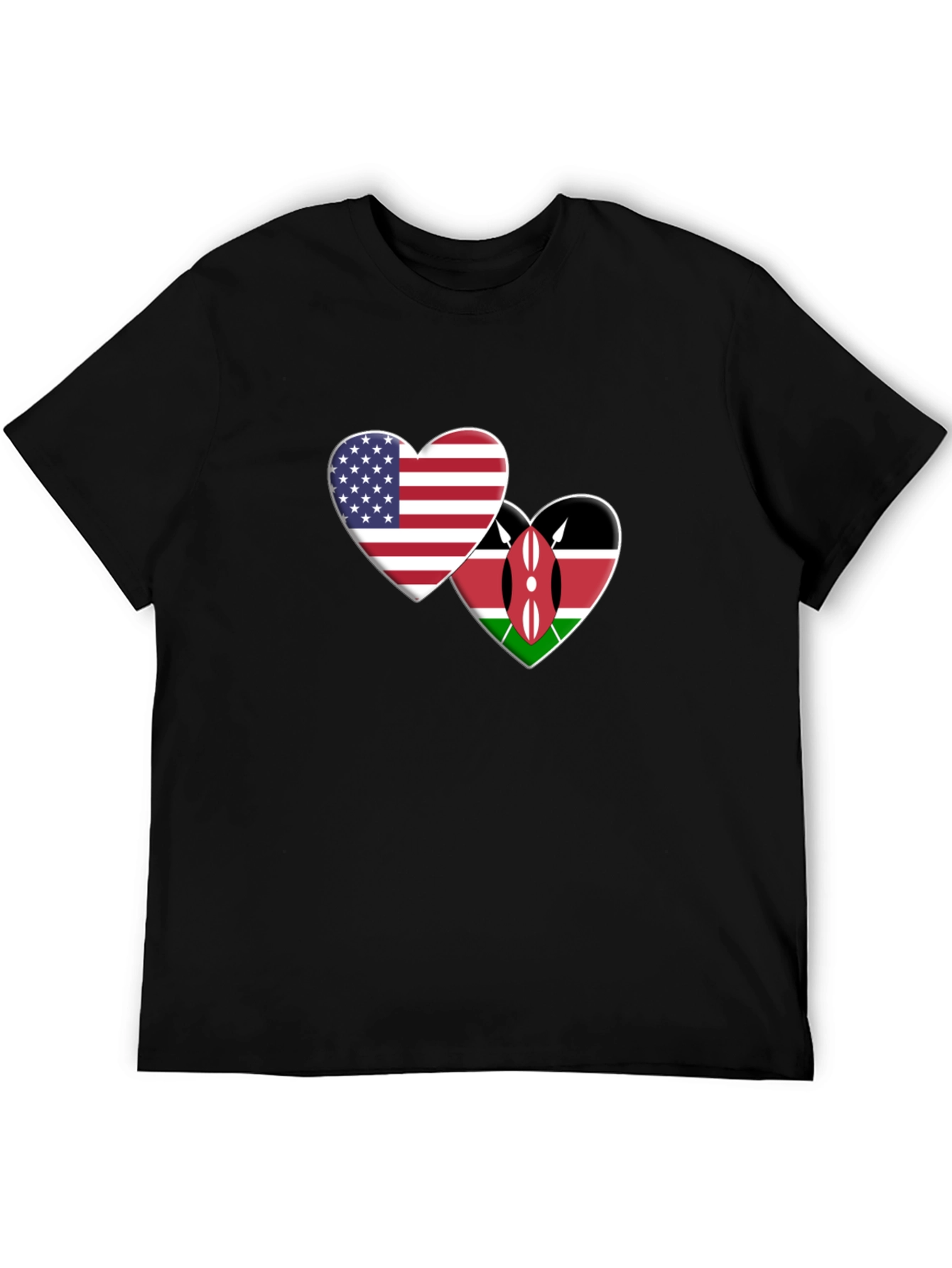 USA Kenya Heart Flags T-Shirt