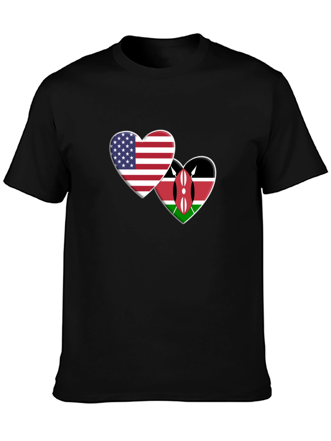 USA Kenya Heart Flags T-Shirt