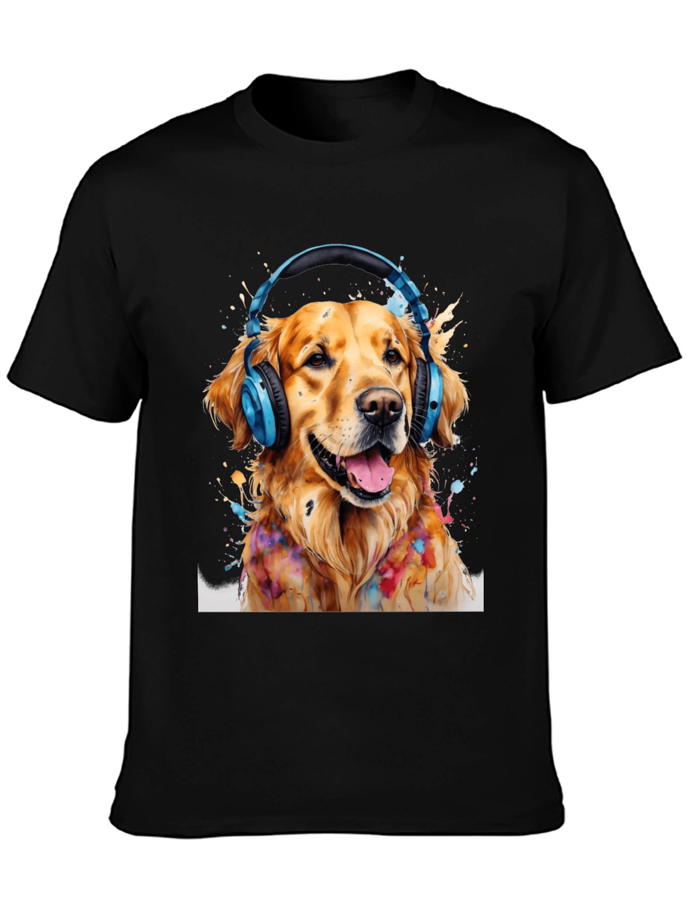 Dog with Headphones T-Shirt - Trendy Graphic Tee